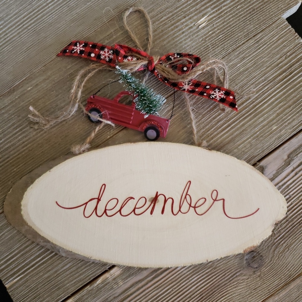 Holiday christmas wood sign